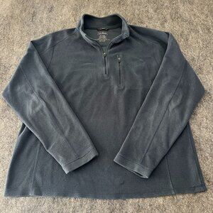 LL Bean Navy fleece pullover quarter zip mens xl regular
